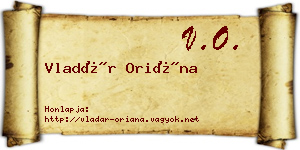 Vladár Oriána névjegykártya